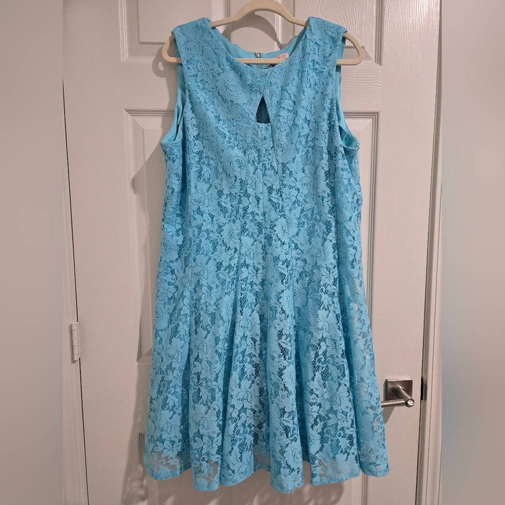 Dressbarn Charming Sky Blue Lace Dress